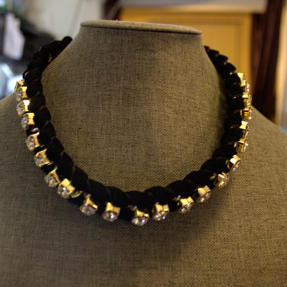 East Splendor Black and Gold Braided Necklace